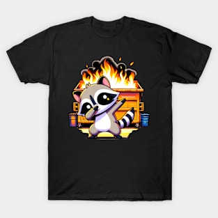 Dabbing Raccoon and Dumpster Fire T-Shirt